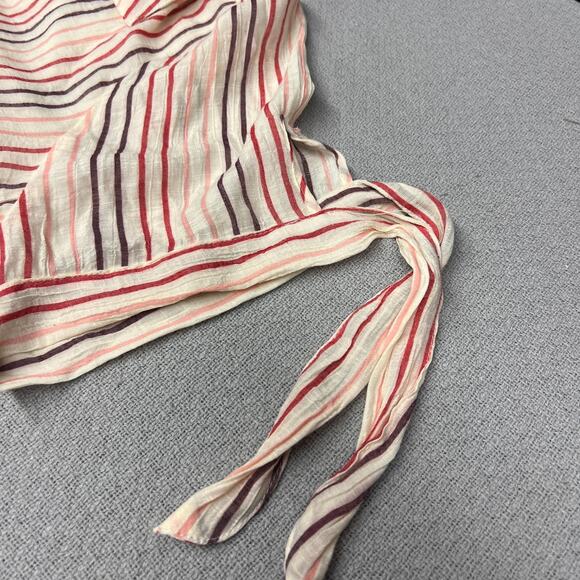 Indigo Rose Striped Tunic Shirt Dress Tie Sleeve Button Front Plus Size 3X - Picture 5 of 10